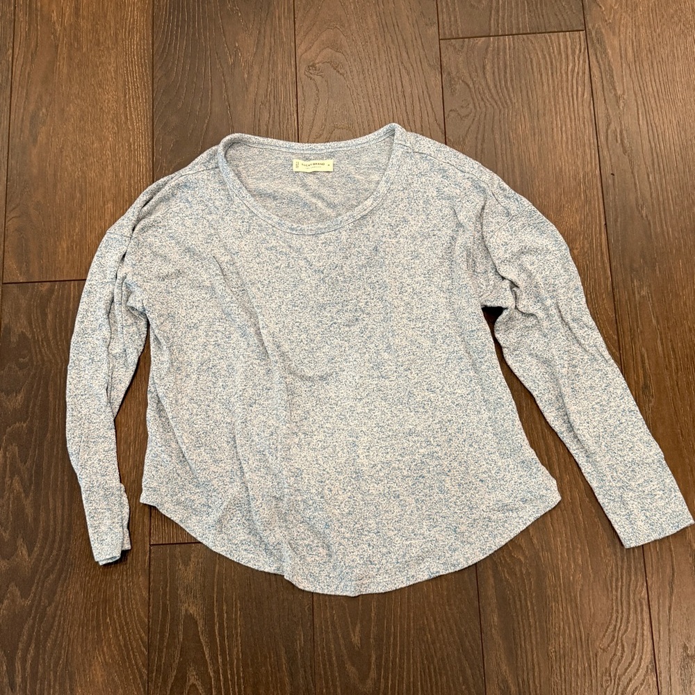 Lucky Brand Lightweight Long Sleeve Top, Blue Speckled, Size Medium